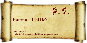 Horner Ildikó névjegykártya